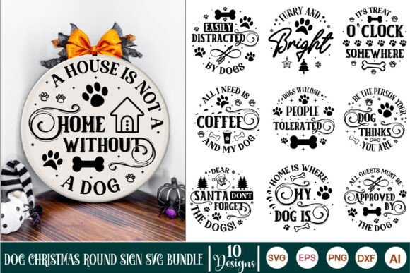 Christmas Round Sign SVG Bundle