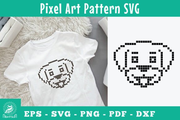 Cute Dog Pixel Art Pattern SVG 1