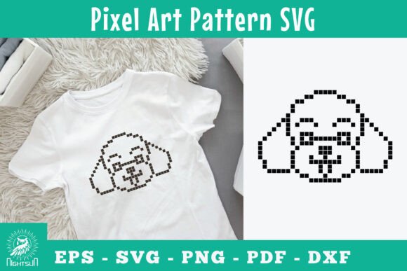 Cute Dog Pixel Art Pattern SVG 3