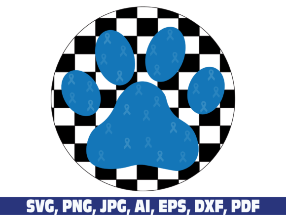 Dog Paw Diabetes Awareness Design
