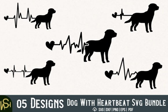 Dog with Heartbeat Svg Bundle Free
