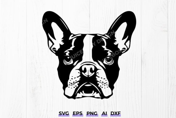 Frenchie Dog French Bulldog Face SVG DXF