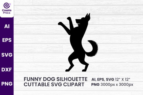 Fun Dog Silhouette SVG Design