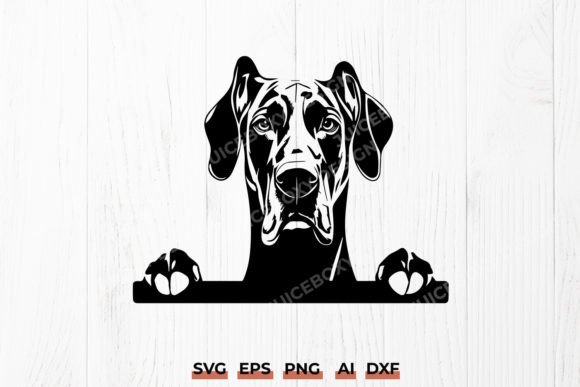 Great Dane Peeking SVG