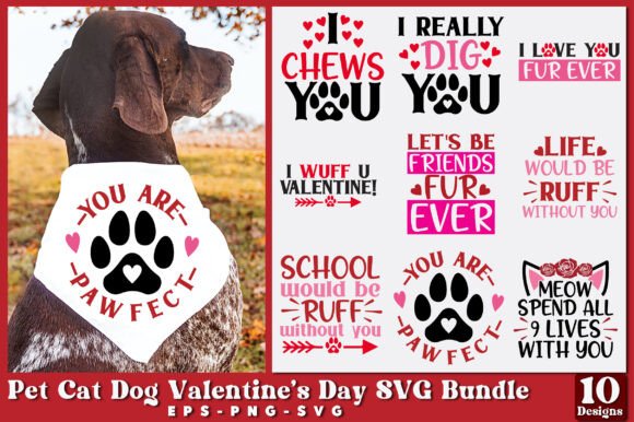 Pet Cat Dog Valentine s Day SVG Bundle