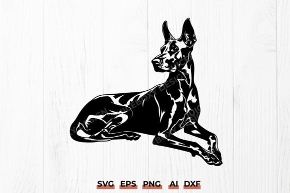 Relaxed Doberman SVG for Embroidery