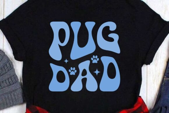 Retro Pug Dad Svg