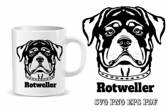 Rotweller Dog Breed Logo Silhouette SVG