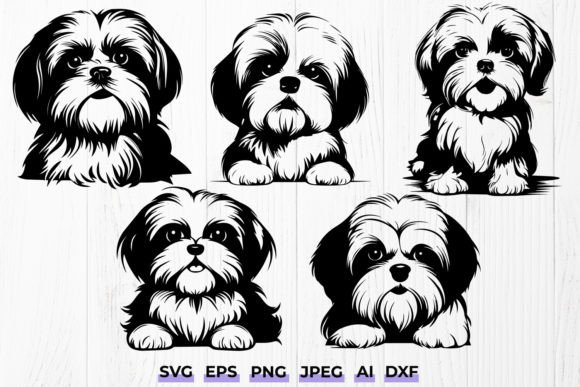 Shih Tzu SVG Bundle Cute Dog Silhouette