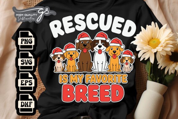Xmas Dog Rescued Favorite Breed SVG